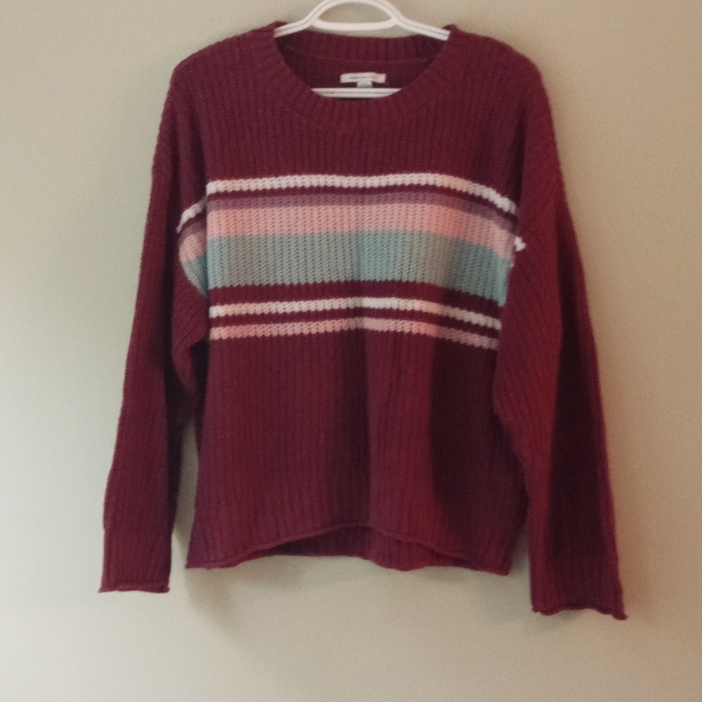 American Eagle Outfitters red striped oversized sweater Small